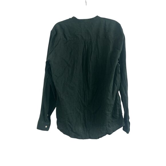 ✨Zara Emerald Green Gauze Button Down Linen/Cotton Sz XXL Shirt✨ - Picture 2 of 5
